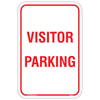 Visitor Parking White Aluminum Sign