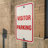 Visitor Parking White Aluminum Sign