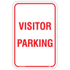 Visitor Parking White Aluminum Sign
