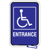 Wheelchair Accessible Entrance Sign indicating the way to an accessible building entrance.