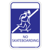 No Skateboarding with Symbol Aluminum Sign