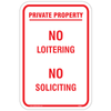 No Loitering No Soliciting Sign