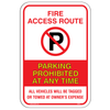 Fire Access Route Aluminum Sign