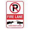 Fire Lane No Parking Tow Aluminum Sign