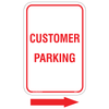 Customer Parking Aluminum Sign with Arrow Sticker