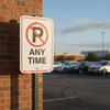 No Parking Any Time Aluminum Sign