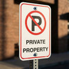 No Parking Private Property Aluminum Sign