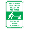 Dog Leash & Cleanup Aluminum Sign