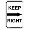 Keep Right Sign on a busy road