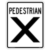 Pedestrian X (Crossover) Sign RA-4 marks the location of pedestrian crossovers for the awareness of drivers