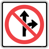 No Straight or Right Turn Sign RB-13 restricts drivers from going straight or turning right