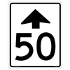Maximum Speed Ahead Sign RB-5 warns drivers about upcoming areas where the speed limit is significantly lower.