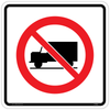 Regulatory No Heavy Trucks Sign RB-62 indicates roads where heavy trucks are not permitted.