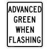 Advance Green When Flashing Symbol RB-80 alerts drivers to the presence of an advanced green phase in traffic signals.