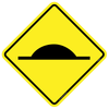 Regulatory Speed Hump Sign WA-74 indicates the presence of a speed hump to slow down vehicular traffic.