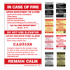 In Case of Fire Single Stage With Elevator Extended Caution Sign