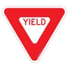 Non-Reflective Yield Sign for indicating traffic priority.