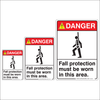 Fall Protection Must Be Worn In This Area Danger Signs