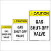 Gas Shut Off Valve Caution Signs