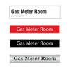 Gas Meter Room Door Sign with Brushed Silver Plastic and Black Letters