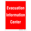 Evacuation Info Center sticker for emergency guidance in buildings