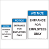 Employee Entrance Notice Sign