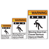 Moving Door May Cause Injury or Death Warning Signs