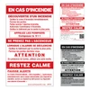 French In Case of Fire Single Stage Elevator false Alarm Signs