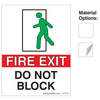 Fire Exit Do Not Block - Plastic Sign/Sticker