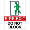 Fire Exit Do Not Block - Plastic and Sticker