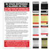 French In Case of Fire Defend In Place Hotel Alarm Sign with suite fire emergency instructions