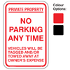 No Parking Any Time Signs