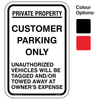 Customer Parking Only Signs