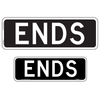 Regulatory Ends Tab Signs signify the end of a restricted lane zone.