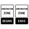 Regulatory RB-90A & RB-90B Construction Zone Signs mark the beginning and end of construction zones