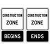 Regulatory RB-90A & RB-90B Construction Zone Signs mark the beginning and end of construction zones