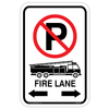 No Parking Fire Lane Sign
