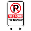Fire Route Tow Zone Aluminum Sign