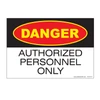 Danger Authorized Personnel signs – stickers and plastic options