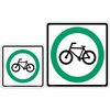 The Regulatory Bicycle Permitted Sign guides cyclists to permitted areas where biking is typically prohibited.