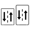 Two-Way Traffic Sign alerts drivers transitioning from a one-way street or divided highway that they are entering a two-way traffic area