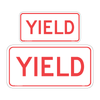 Regulatory Yield Tab Sign regulates right-of-way control.