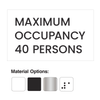 Custom Maximum Occupancy Sign with Personalized Number – Various Finishes and AODA Options