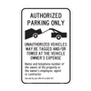 Oakville Authorized Parking Only Sign with towing graphic and by-law reference