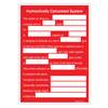 Hydraulically Calculated System Sign for fire sprinkler system documentation