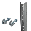 10-foot heavy-duty galvanized U-channel steel sign post with sign mounting hardware kit (spacers