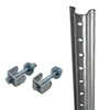 10-foot heavy-duty galvanized U-channel steel sign post with sign mounting hardware kit (spacers