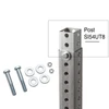 8 ft perforated square sign post with mounting hardware ((2) 2.5" bolts