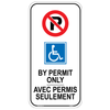 Bilingual Reflective Accessible Parking Permit Sign, Avec Permis Seulement