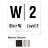 Tactile and Braille stairwell identification sign with stair letter and level number